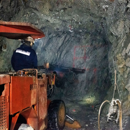 Miners advanced the face of the 5-6 level decline 10&rsquo; at a time, day and night. Upon completion, the decline granted rubber-tired access to over 2 million tons of mineralized material in the upper portions of the mine. 